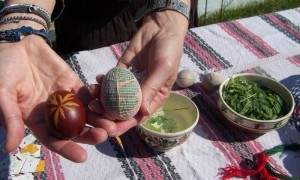 Traditional egg-dyeing